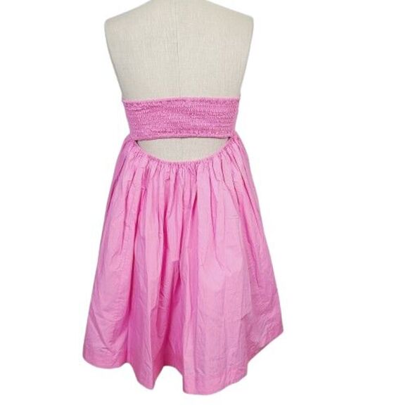 STEELE Australia Dress M Pink Fit & Flare Strapless Smocked A-Line Mini - Picture 4 of 9